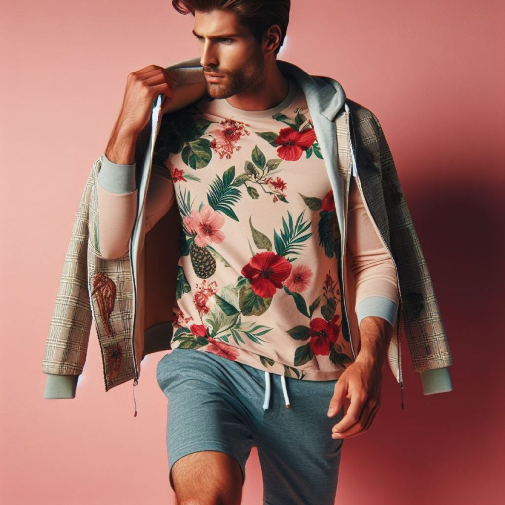 Layering Floral Shirt With A Jacket